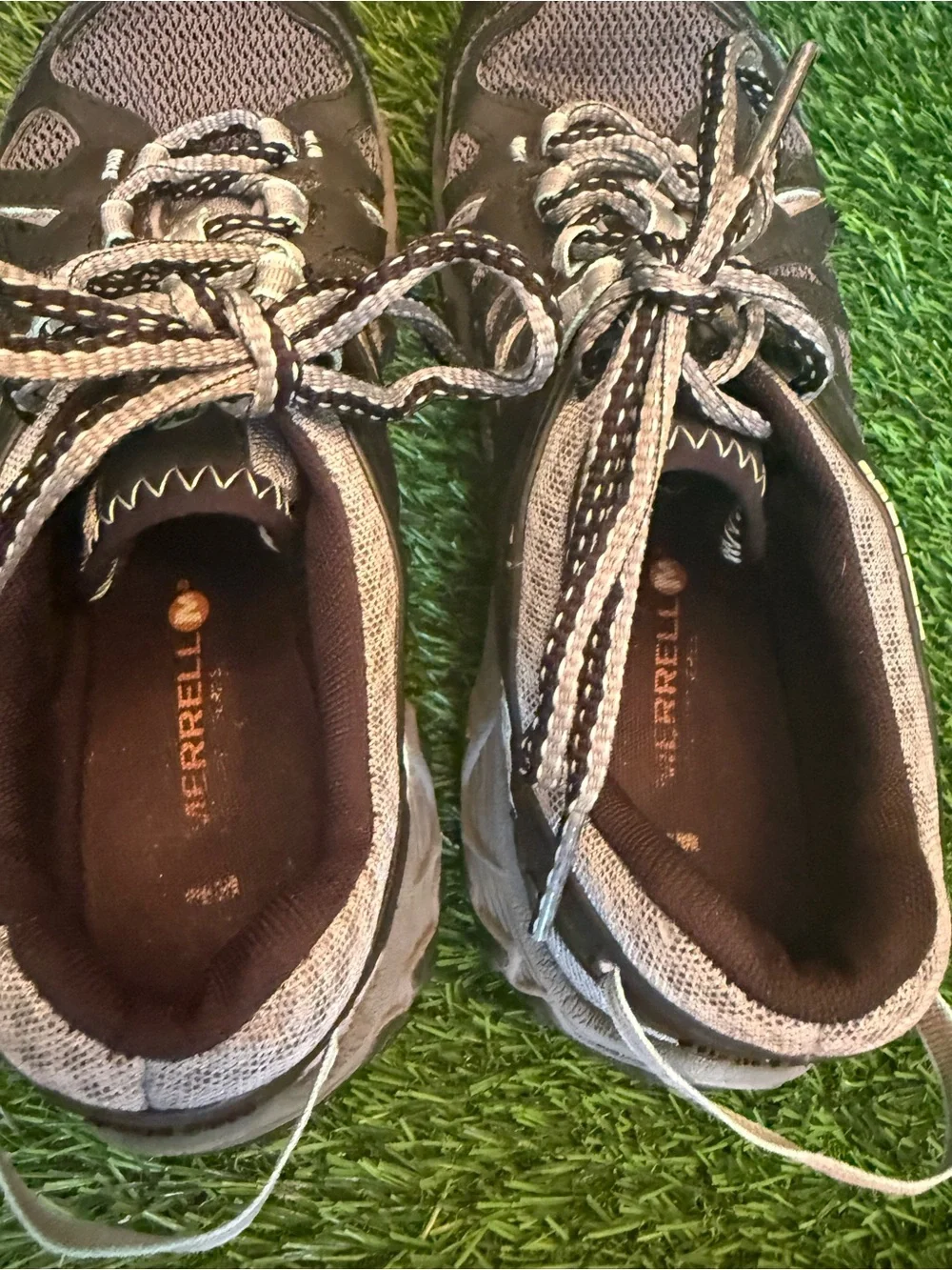 Merrell womens Black and Gray teal mesh All Out Blaze Aero Sport hiking shoe 7.5